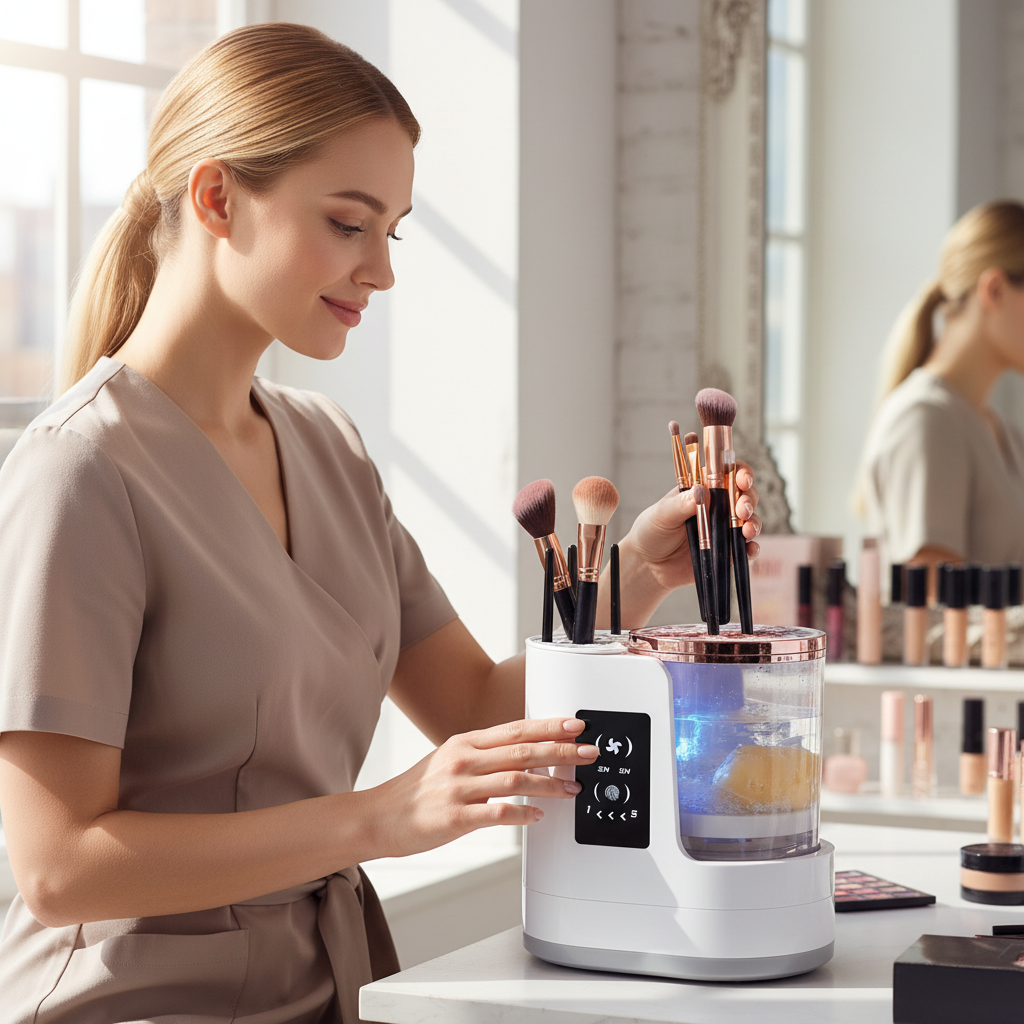 Automatic Makeup Brush Cleaner Dryer Machine Cosmetic Brushes Cleaning Air Drying Machine Sponge Egg Washing Drying Tools