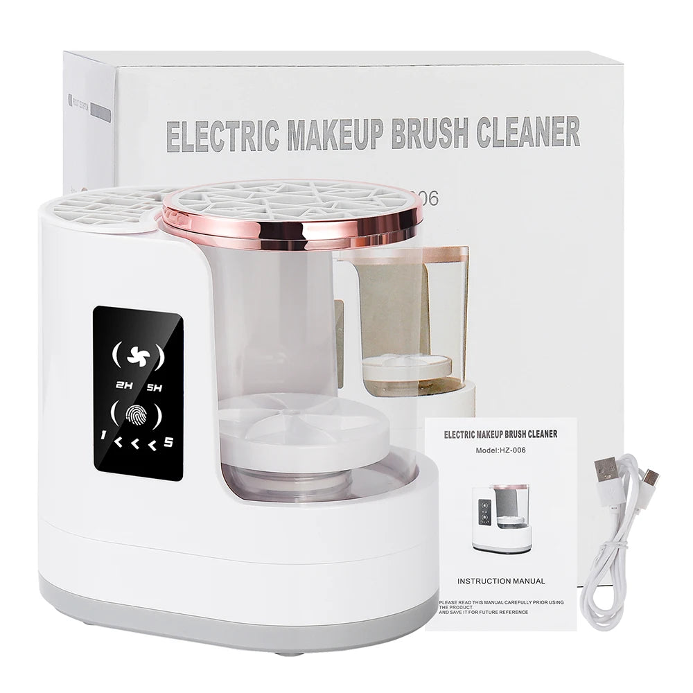Automatic Makeup Brush Cleaner Dryer Machine Cosmetic Brushes Cleaning Air Drying Machine Sponge Egg Washing Drying Tools