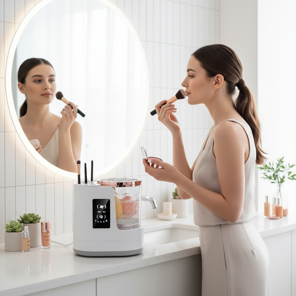 Automatic Makeup Brush Cleaner Dryer Machine Cosmetic Brushes Cleaning Air Drying Machine Sponge Egg Washing Drying Tools